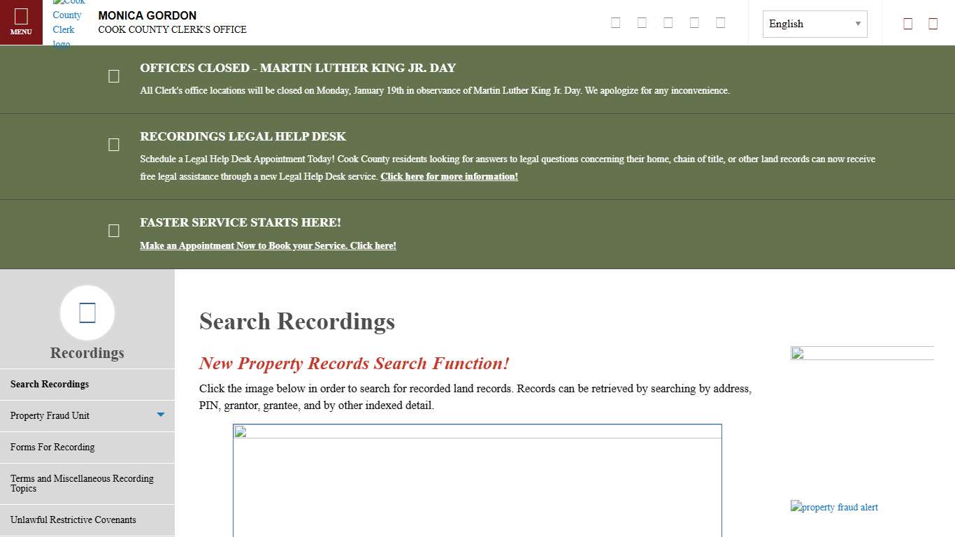 Cook County Clerk – Search Recordings