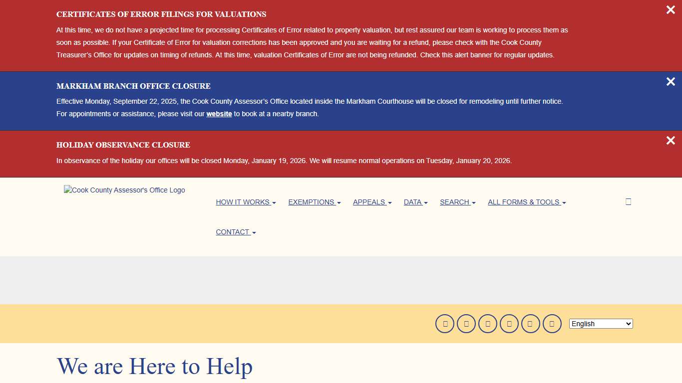 We are Here to Help | Cook County Assessor's Office